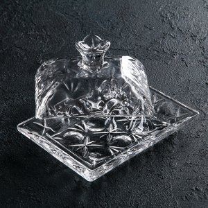 Маслёнка Доляна «Семицвет», 15,5*11,5*8 см, стекло