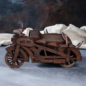 Мини-бар деревянный "Мотоцикл с коляской", 6 персон, тёмный