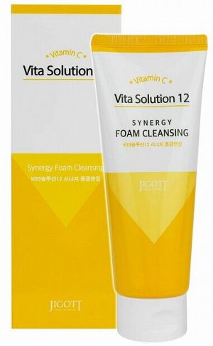 Очищающая пена для лица с витамином C Jigott Vita Solution 12 Synergy Foam Cleansing 180мл