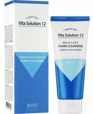 Очищающая пена для лица с витамином B8 Jigott Vita Solution 12 Moisture Foam Cleansing 180мл