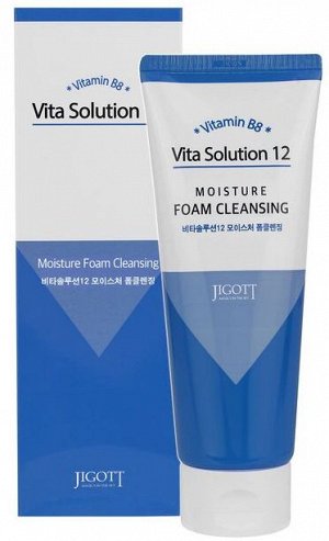 Очищающая пена для лица с витамином B8 Jigott Vita Solution 12 Moisture Foam Cleansing 180мл