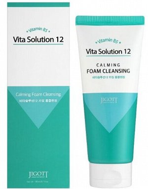 Очищающая пена для лица с витамином B5 Jigott Vita Solution 12 Calming Foam Cleansing 180мл