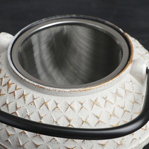Чайник «Жангали», 900 мл, с ситом, цвет белый