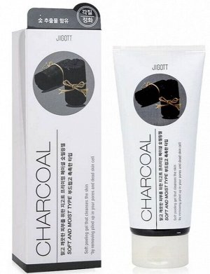 Пилинг-гель с древесным углем Jigott Premium Facial 180мл