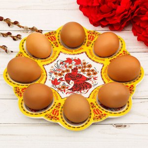 Пасхальная подставка на 8 яиц «Хохлома»