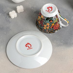 Набор чайный "Хохлома", 2 предмета: чашка 210 мл, блюдце