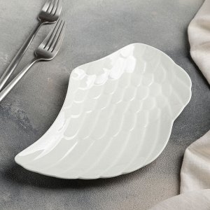 Блюдо «Крыло ангела», 24-16-2,5 см, цвет белый