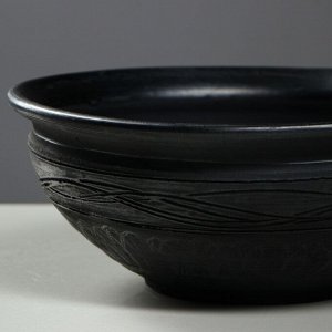 Тарелка глубокая "Чёрная керамика дымленая", 500 мл