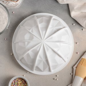 Форма для муссовых десертов и выпечки KONFINETTA «Кристалл», силикон, 19?9,8 см, цвет белый