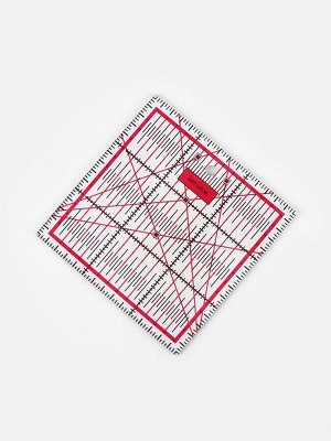 Линейка для квилтинга и пэчворка, 15x15 см, s=2.5 мм, розовая