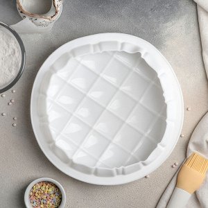 Форма для муссовых десертов и выпечки «Клетка», 25-6 см (внутренний d=22 см), цвет белый