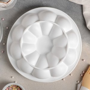 Форма для муссовых десертов и выпечки Доляна «Цветок», 21x7 см, цвет белый