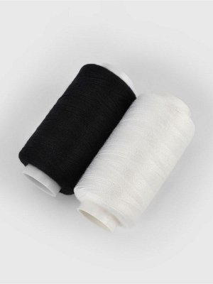 Нитки 40/2, 2 шт., 350 м, чёрный, белый