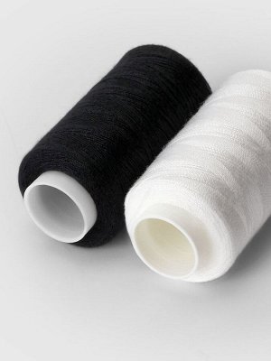 Нитки 40/2, 2 шт., 350 м, чёрный, белый
