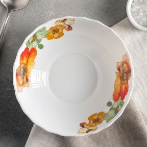 Тарелка суповая Доляна «Радужные маки», 600 мл, 18Х5 см