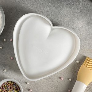 Форма для муссовых десертов и выпечки «Сердце», 12,5-16 см, цвет белый