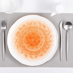 Тарелка Доляна «Юпитер», d=27,5 см, цвет белый/оранжевый