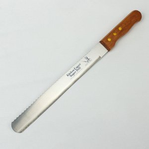 Нож для бисквита двусторонний, с крупными зубцами и ровным краем, лезвие 25 см