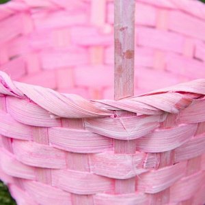 Набор корзин плетёных, светло-розовых, бамбук, 3 шт.