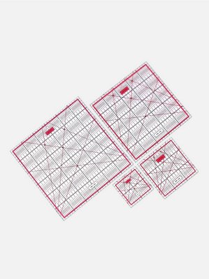 Набор линеек для квилтинга и пэчворка 30x30/25x25/15x15/10x10 см, s=3 мм