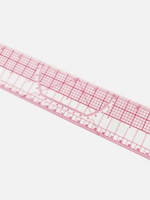 Линейка для квилтинга и пэчворка, 5x60x0.1 см, розовая