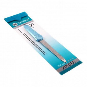 Zinger Пилка для ногтей металлическая с алмазным напылением / Classic FB-40(5") aqua emb. №3, синий