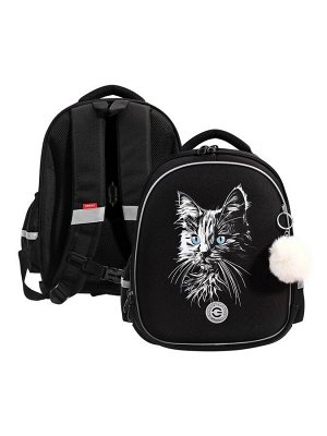 Рюкзак школьный Grizzly, 36x28x20, каркасный, чёрный, RAz-586-15_1