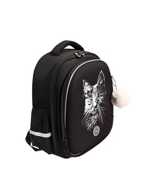 Рюкзак школьный Grizzly, 36x28x20, каркасный, чёрный, RAz-586-15_1
