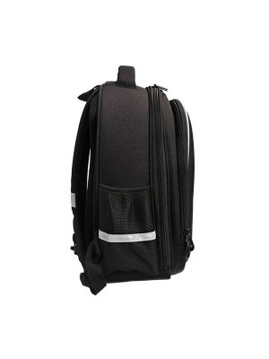 Рюкзак школьный Grizzly, 36x28x20, каркасный, чёрный, RAz-586-15_1