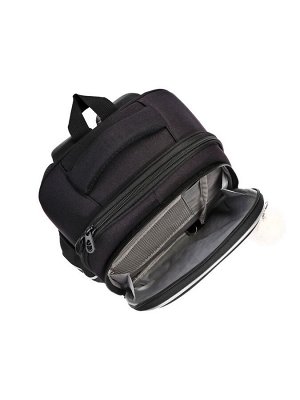 Рюкзак школьный Grizzly, 36x28x20, каркасный, чёрный, RAz-586-15_1