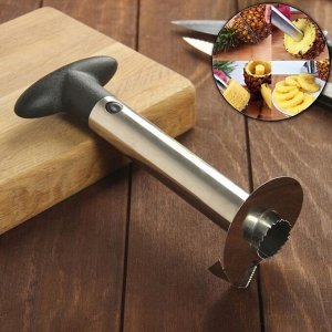 Нож фигурный для ананаса/нарезки фруктов, 9x25 см, цвет чёрный