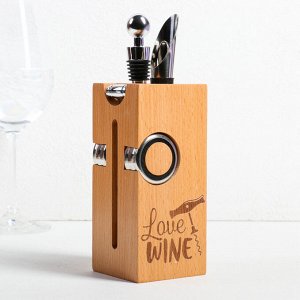 Набор для вина дерево Love wine, 23 х 7 см