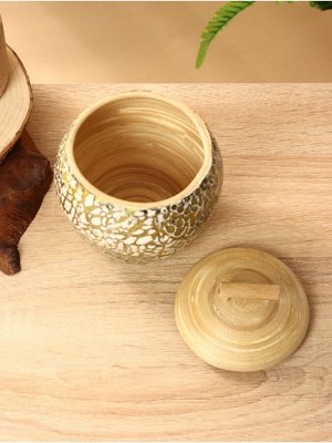 Банка для сыпучих продуктов, 12x12x12.5 см, бамбук