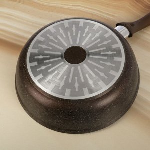 Сковорода Marble induction, d=26 cм, цвет кофейный мрамор