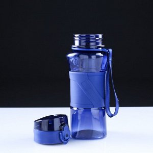 Бутылка для воды 450 мл, с резиновой вставкой, 20х6.5 см, микс