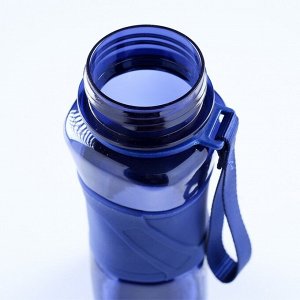 Бутылка для воды 500 мл, с резиновой вставкой, 20х6.5 см, микс