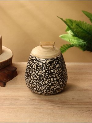 Банка для сыпучих продуктов, 13x13x13.5 см, бамбук
