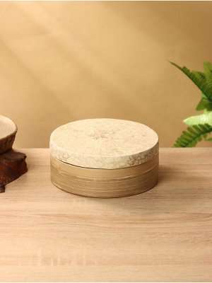 Банка для сыпучих продуктов, 16x16x7.5 см, бамбук
