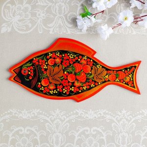 Доска разделочная «Рыбка», 36?18 см, хохлома