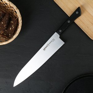 Нож Samura HARAKIRI гранд шеф, лезвие 24 см, чёрная рукоять, сталь AUS-8