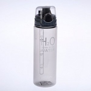 Бутылка для воды "Drink more water", 800 мл, на защёлке, микс, 7х8х25 см
