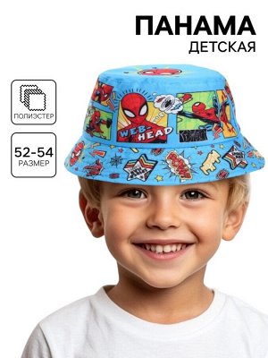 Панама детская для мальчика, размер 52-54 Человек-паук