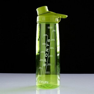 Бутылка для воды 900 мл «Спорт», со шкалой, крышка на пластиковой пружине, микс, 9х25 см