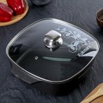 Жаровня «Titanium pro», 28?28 см, 5 л, стеклянная крышка, антипригарное покрытие