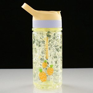 Бутылка спортивная "Фрукты" с гелем для охлаждения, 350 мл, микс, 7х20 см