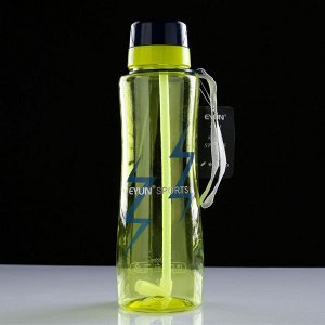 Бутылка для воды 1400 мл, с поильником и ручкой, 31х9.5 см, микс
