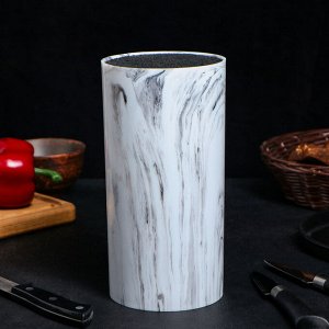 Подставка для ножей «Мрамор», 22?11 см, цвет белый
