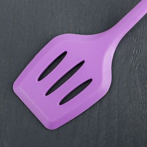 Лопатка Доляна «Фиалка», 29,5 см, с отверстиями, цвет фиолетовый