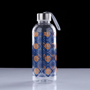 Бутылка для воды 700 мл, крышка с подвесом, 20.5х7 см, микс