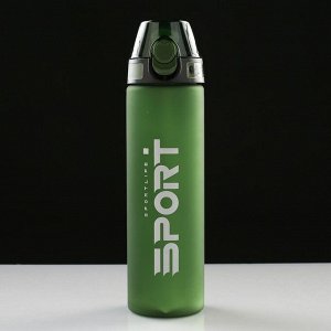Бутылка для воды 700 мл, Sportlife, с поильником, крышка на кнопке, 7х26 см, цвет микс